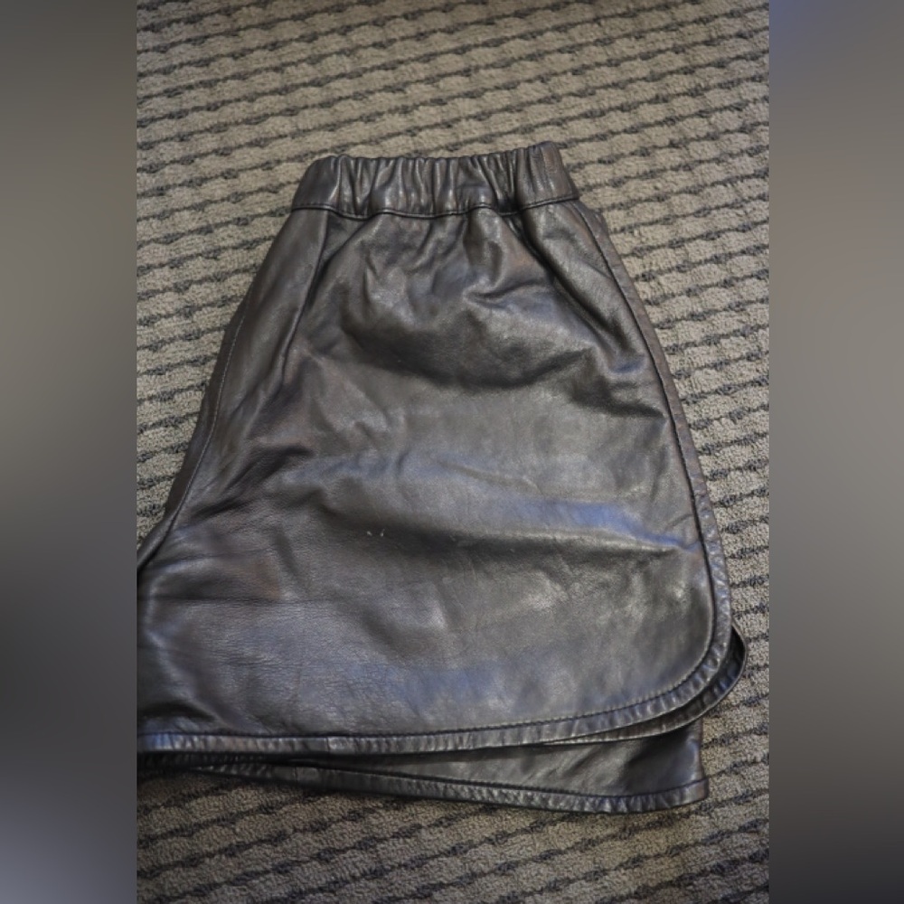 Cynthia Rowley Black Leather Shorts